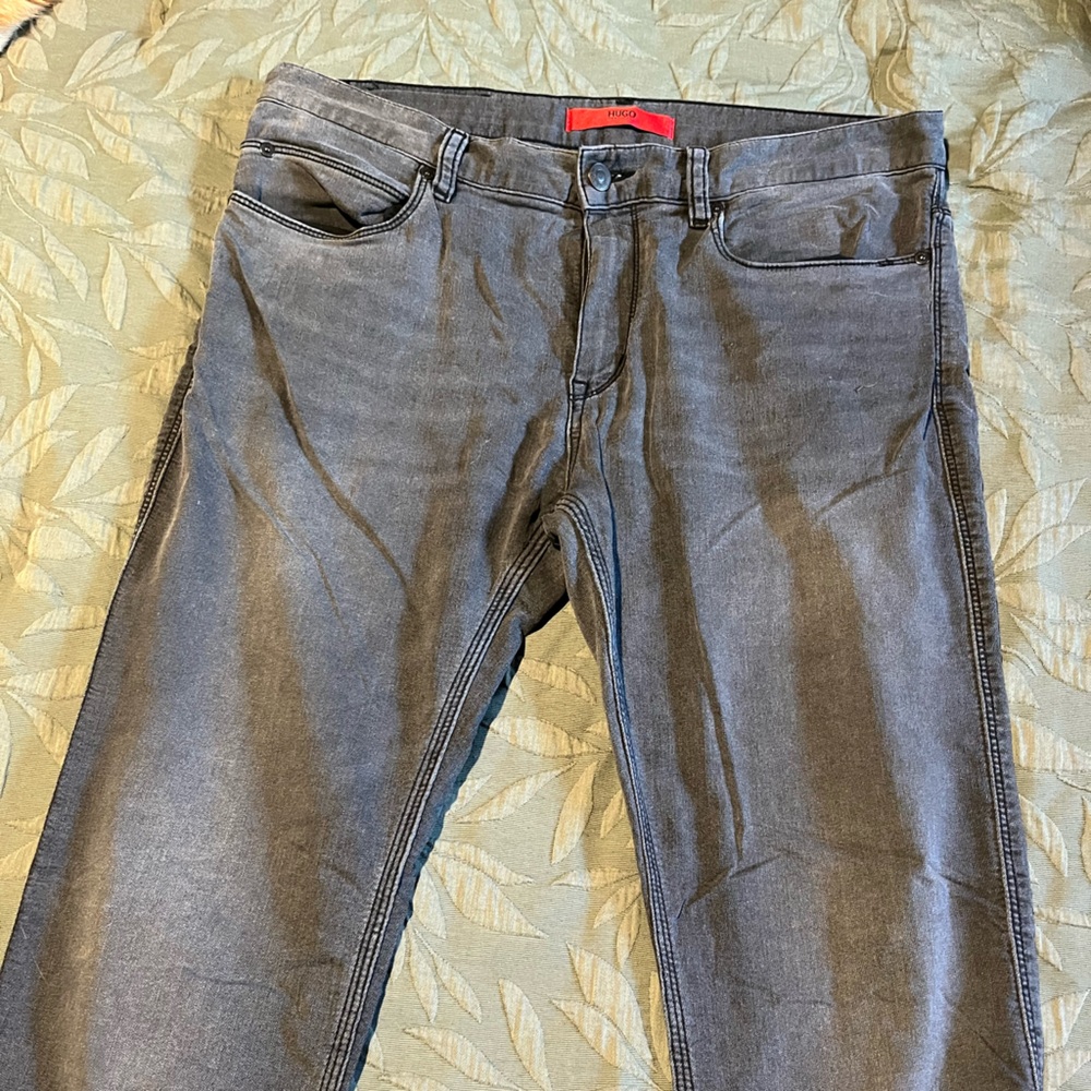 HUGO Gray Straight Jeans Casual Denim